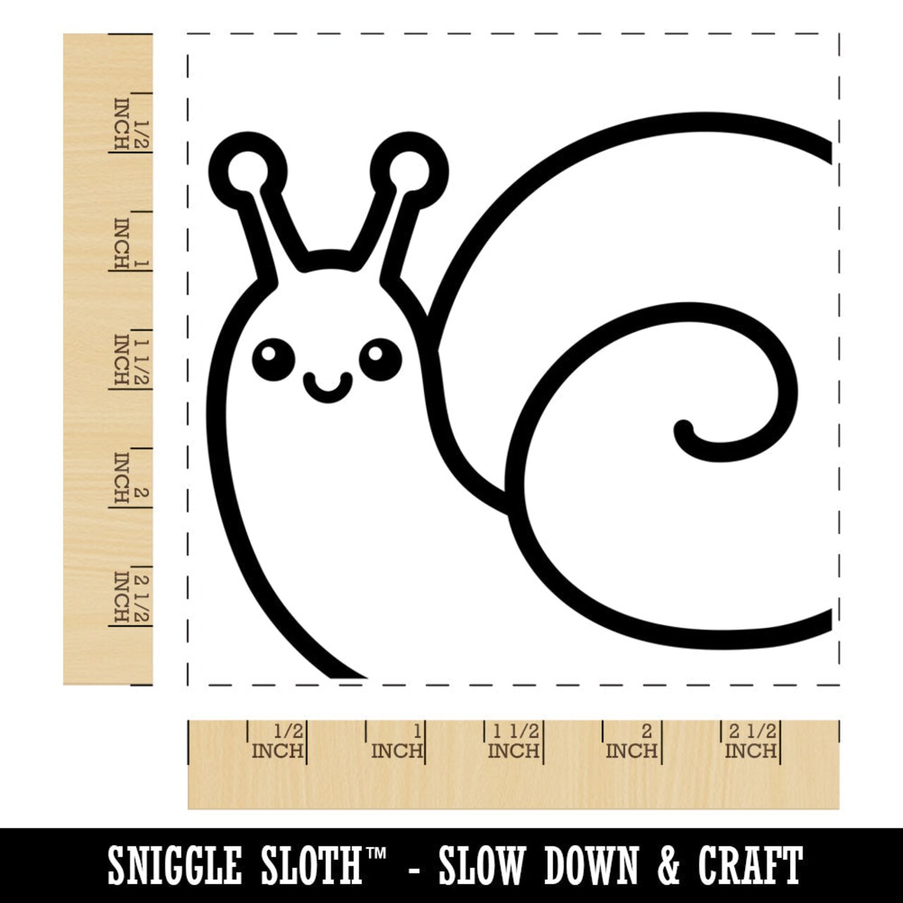 Peeking Snail Square Rubber Stamp for Stamping Crafting